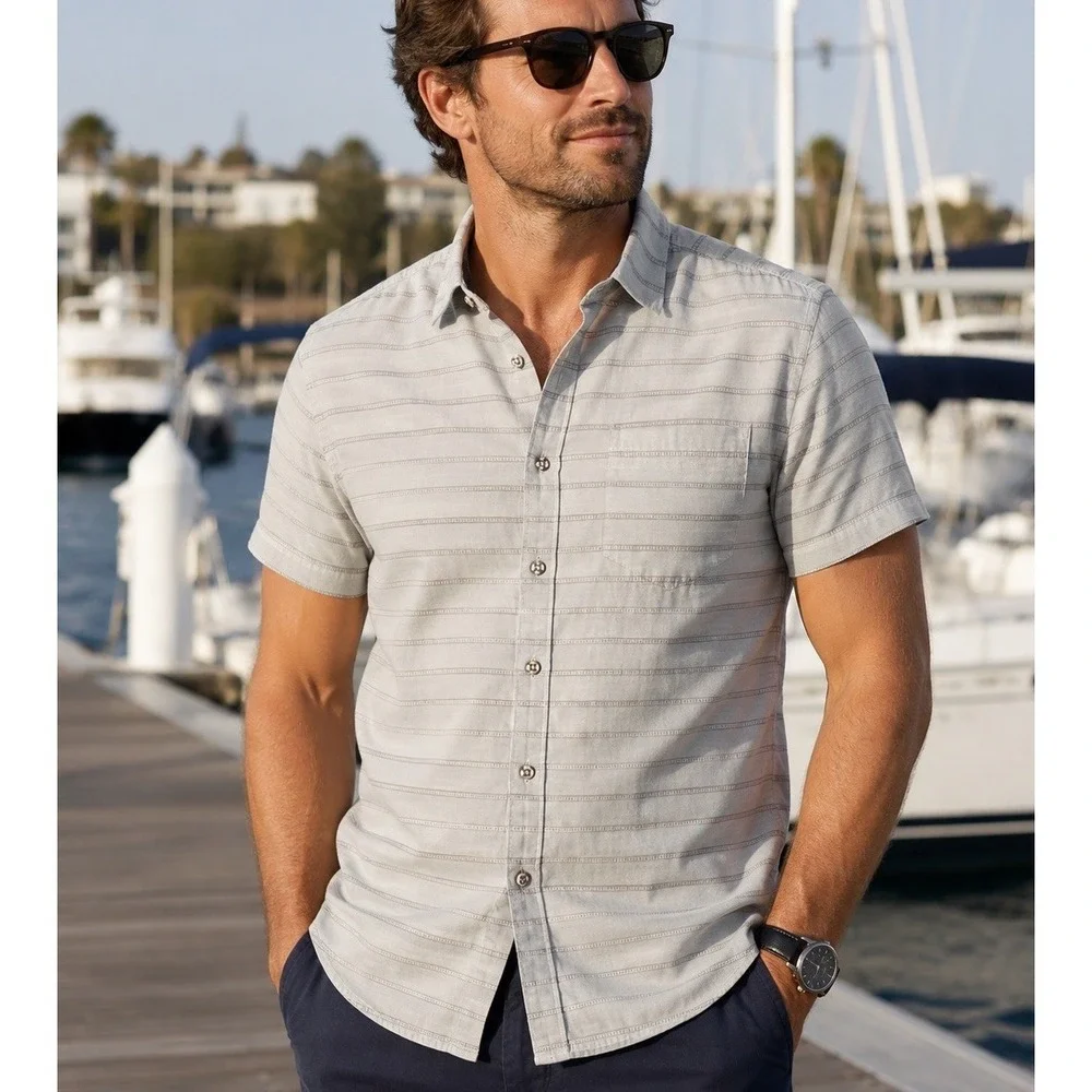 Tommy Bahama Relax Button Front Shirt Men Sz M Short Sleeve Casual Camp Coastal